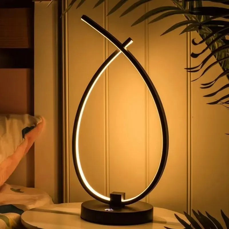 Black or white USB table lamp 30cm tall with touch or push button switch