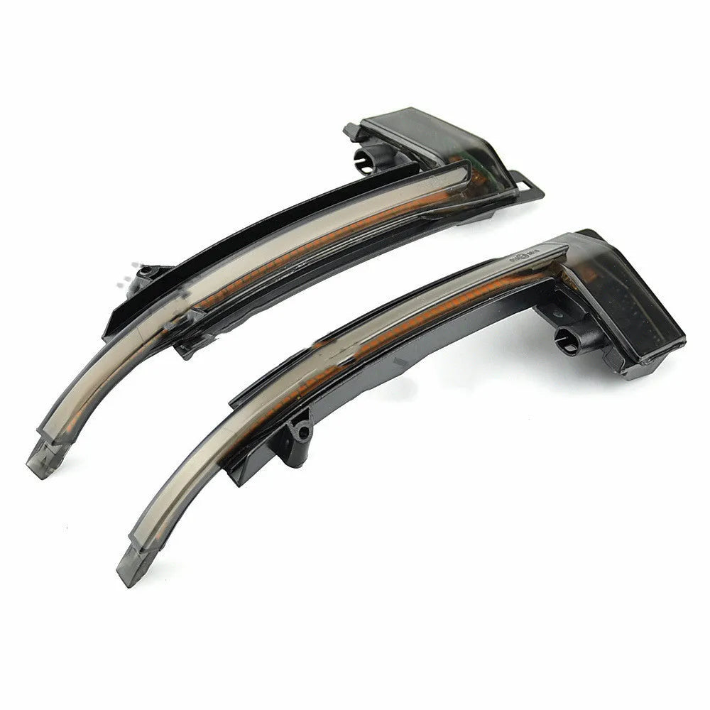 Dynamic LED mirror turn signals for Audi B8 and B8.5 models in blackened or crystal white finishes