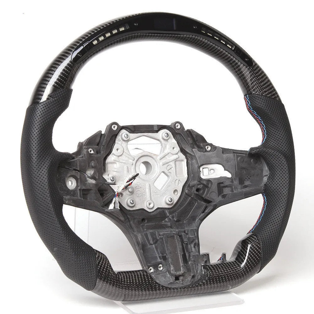 Black carbon fibre BMW steering wheel with LED display for X3 X5 models
