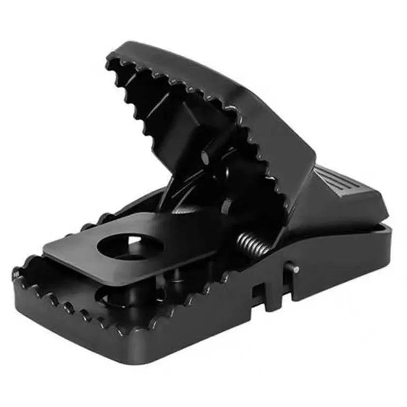 Automatic mouse cage trap with metal and plastic construction for indoor rodent control