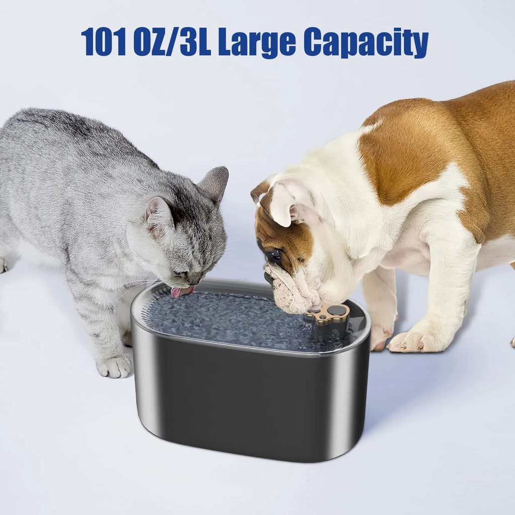 3L automatic cat water fountain in Berlin Blue with LED light indicator and triple filter system for pets