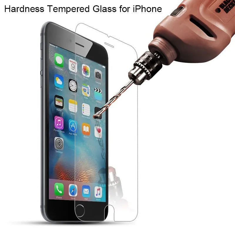 Tempered glass screen protector for iPhone with transparent non-full screen design