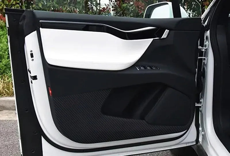 Carbon fibre protective film pack for Tesla Model S front and rear interior door panels