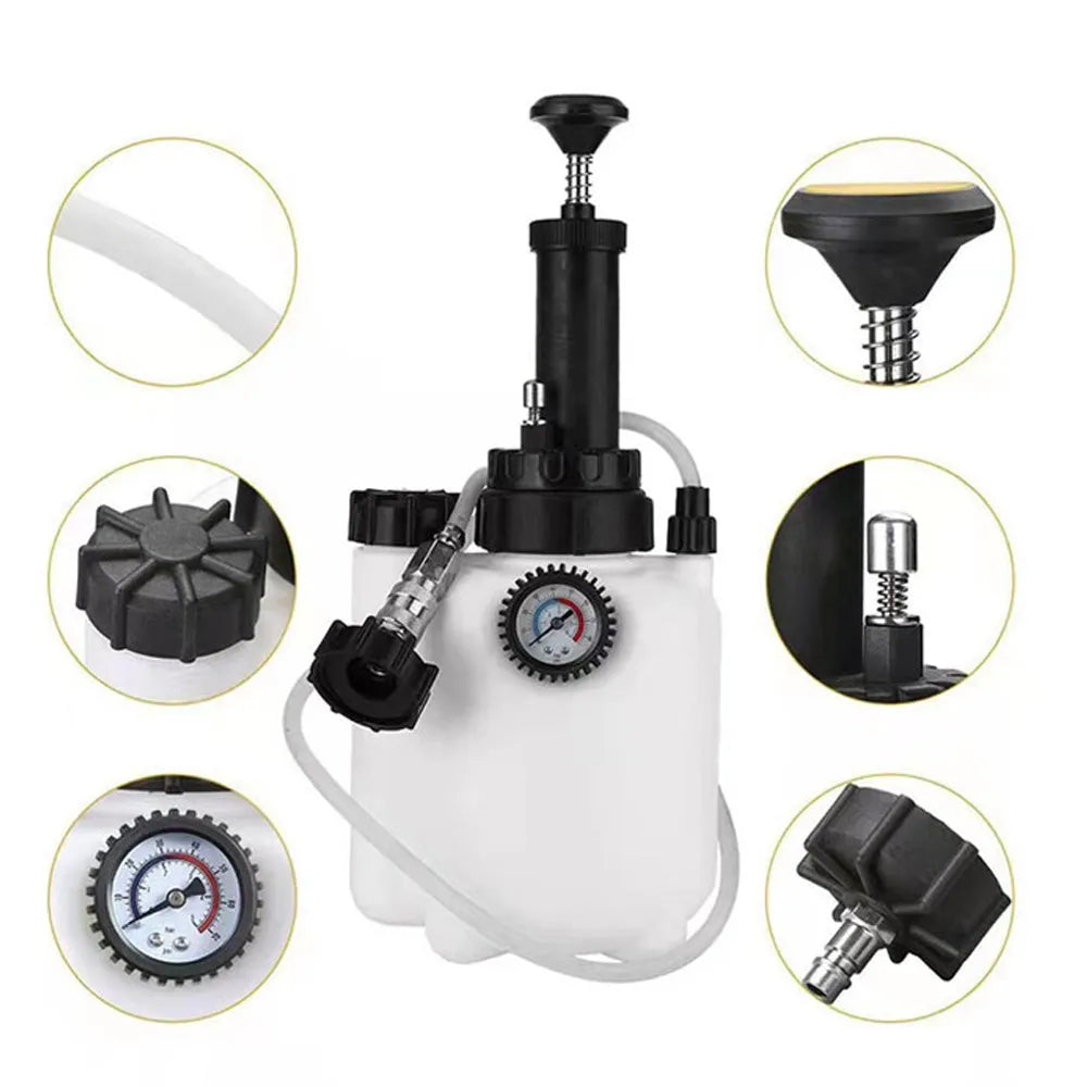 White 3L brake oil tank replacement tool with copper and iron construction for automotive brake maintenance