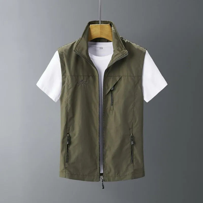 Men's hooded rabbit fur vest in slim fit design available in multiple colours