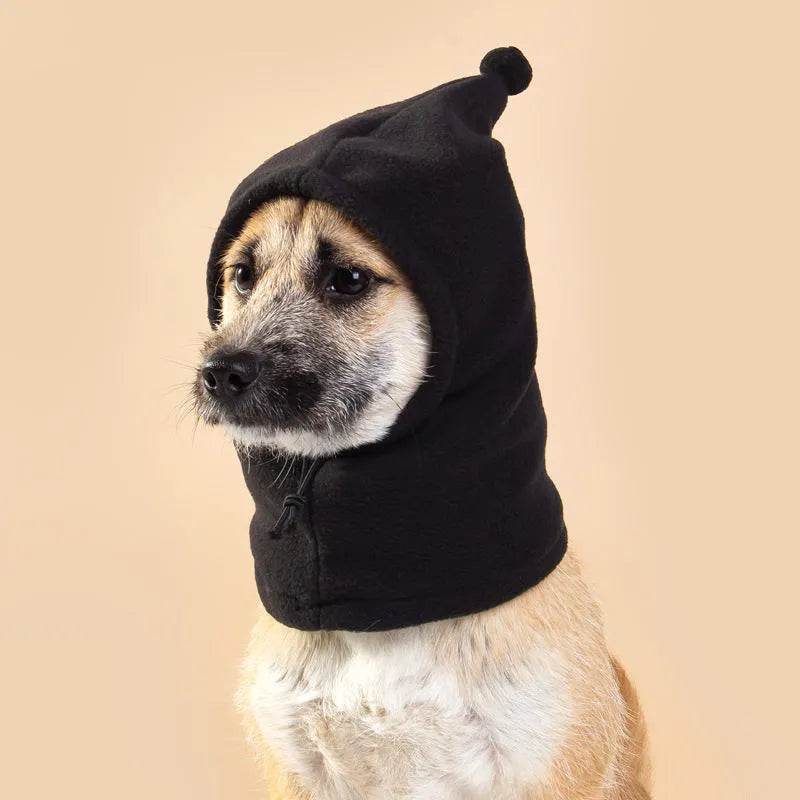 Bear-style pet headgear with rabbit ears for dogs and cats in leopard print colour