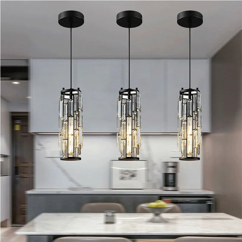 Single head industrial LED pendant light in black, gold, or chrome finish
