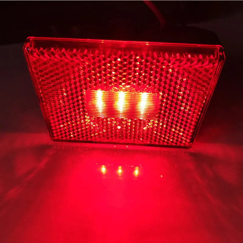 LED trailer side light with transparent cover in red or yellow with 19cm wiring