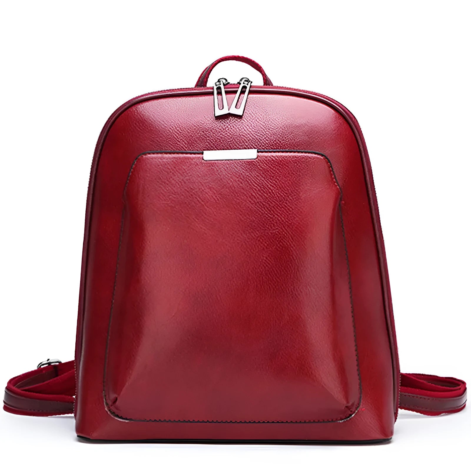 Women's fashion PU backpack in black with shoulder strap and top handle, casual daypack design.