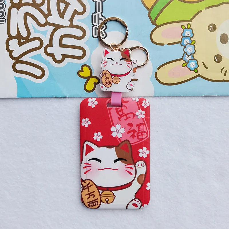 Lucky Cat certificate set with plastic sleeve and decorative ferrule pendant for document protection