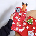 Silicone Christmas back cover case for various iPhone models in festive colours.