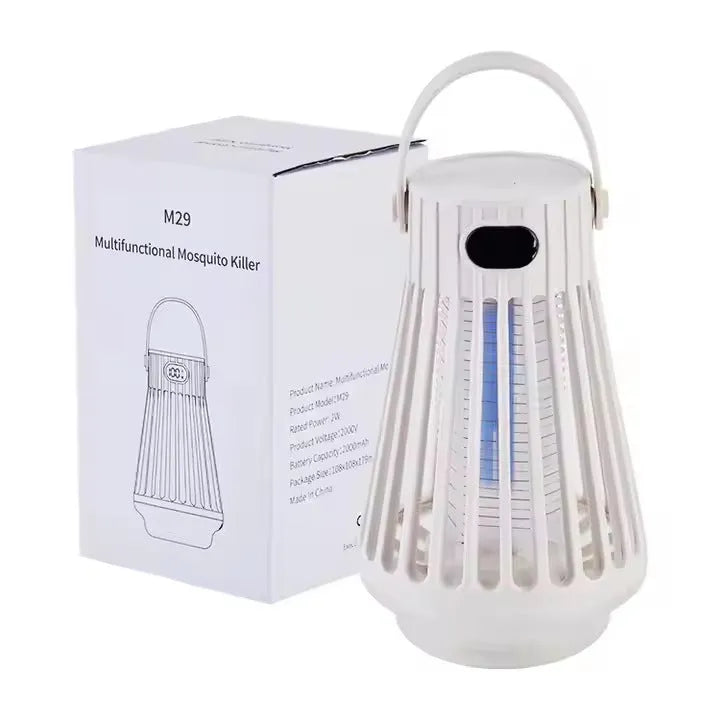 White electric shock mosquito killing lamp with ABS shell, portable design for indoor use