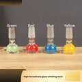 7cm geometric glass tobacco pipe in transparent coloured trumpet design