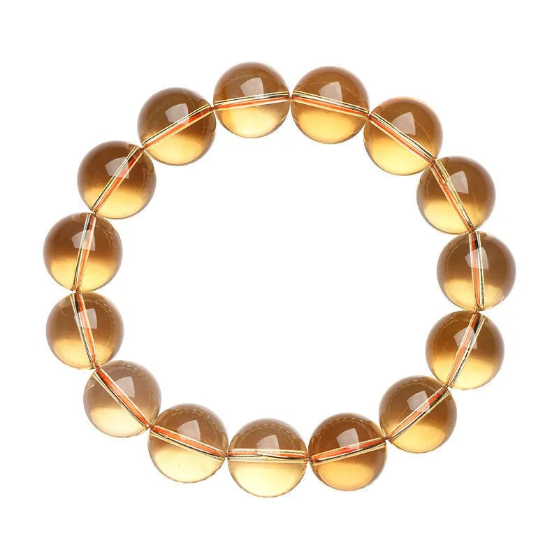 Natural citrine scattered beads ball bracelet showing polished 7A grade stones in scattered pattern