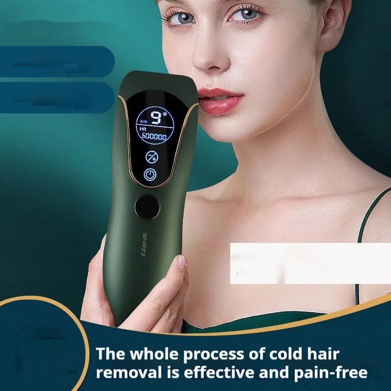 Freezing point hair removal device in sundial design available in white, green or pink colours
