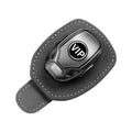 Suede multifunctional glasses clip on car sun louver, beige colour, holding sunglasses, compact 9.5 x 5.3 cm size