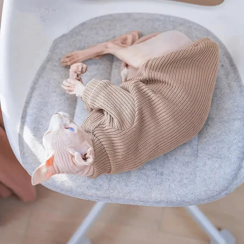 Light brown pet elastic moisture-proof sweater for small to medium dogs