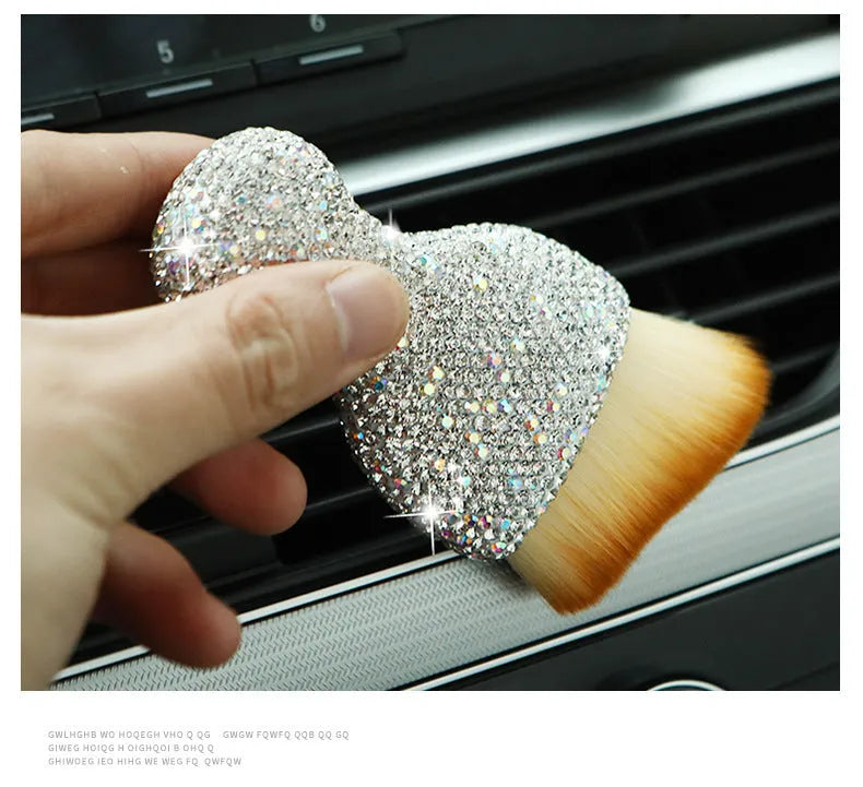 Car interior soft PVC cleaning brush for dashboard and air vent dust removal in three colour options