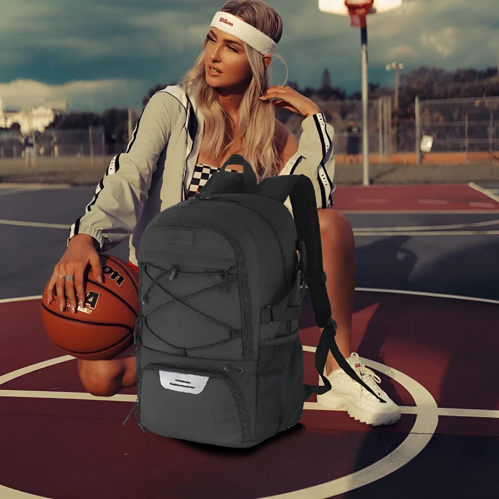 Basketball fitness training backpack Oxford cloth sports bag with 25-35L capacity in multiple colours