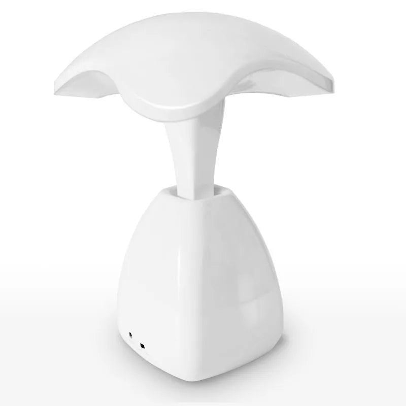 White modern LED desk lamp with touch control and built-in battery