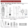 23-piece stainless steel bartender cocktail set with acrylic components on counter