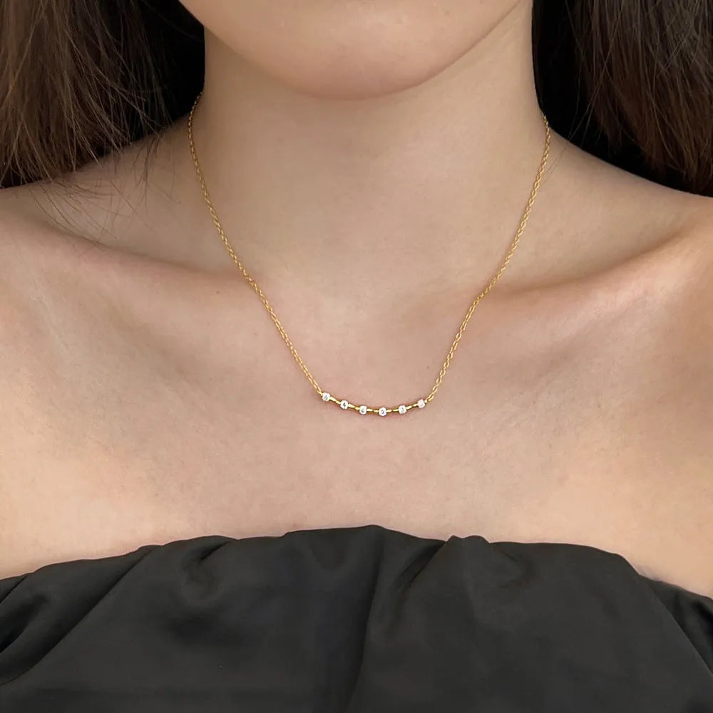 925 silver simple fashionable all-match necklace for women with electroplated finish