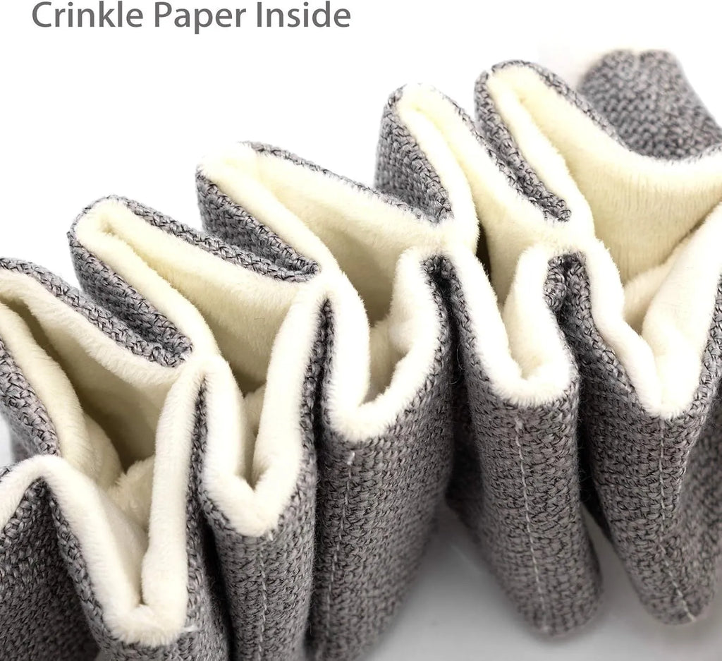 Grey koala dog chew toy with crinkle paper, measuring 30cm long, for small medium large dogs.
