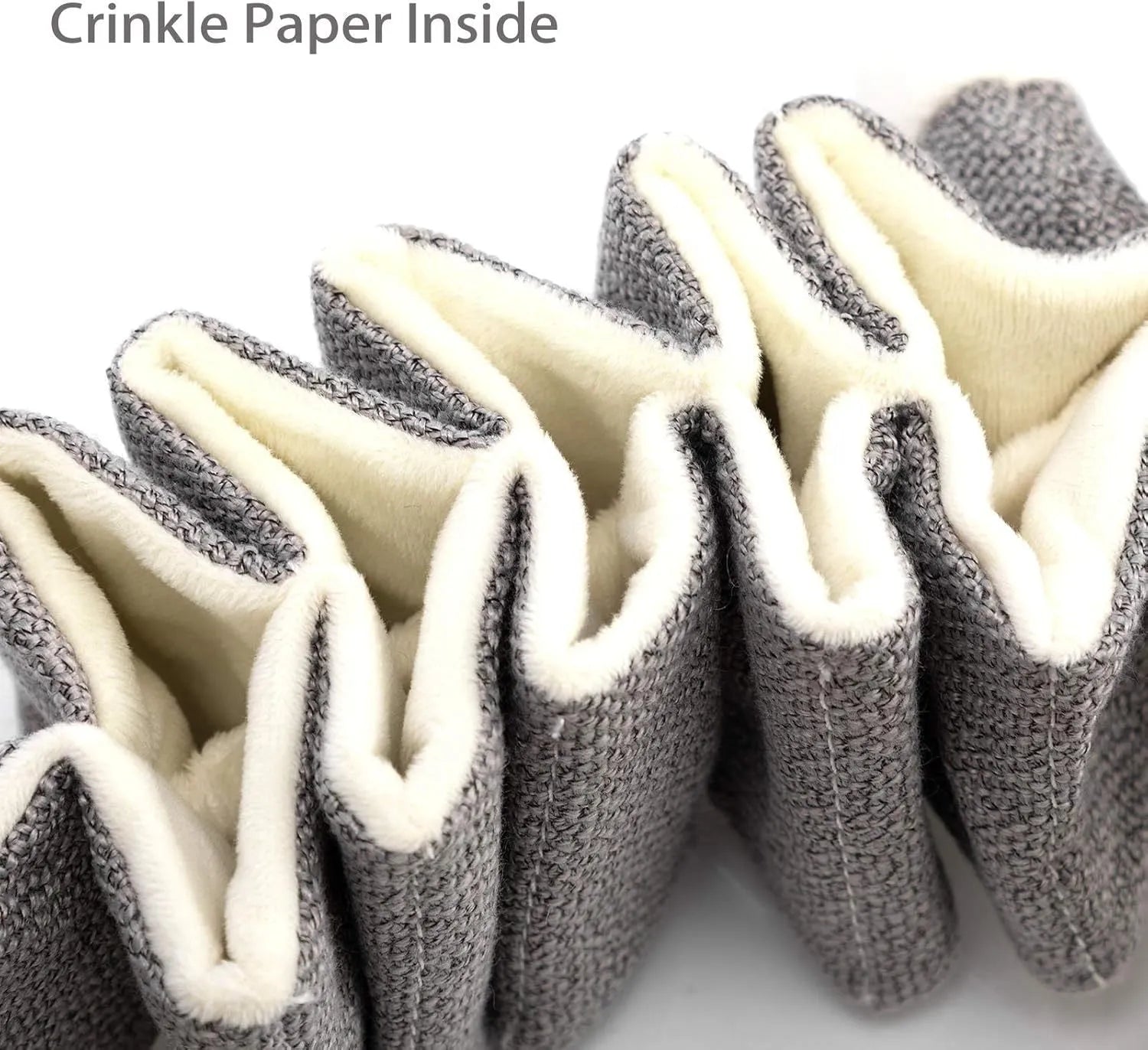 Grey koala dog chew toy with crinkle paper, measuring 30cm long, for small medium large dogs.