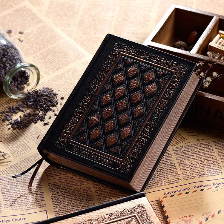 Embossed faux leather notepad with three-dimensional textured cover in bronze colour option