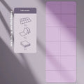 Purple folding gymnastic mat showing its six-fold design, non-slip TPE surface, and full 183cm length.
