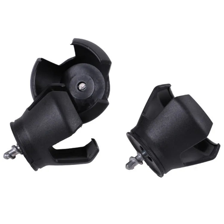 Black golf ball picking device with clip, weighing 60g, showing picking seat design