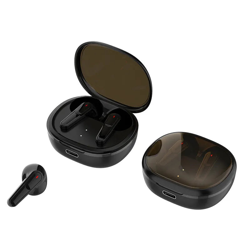 Black Bluetooth wireless headset with noise reduction and in-ear design