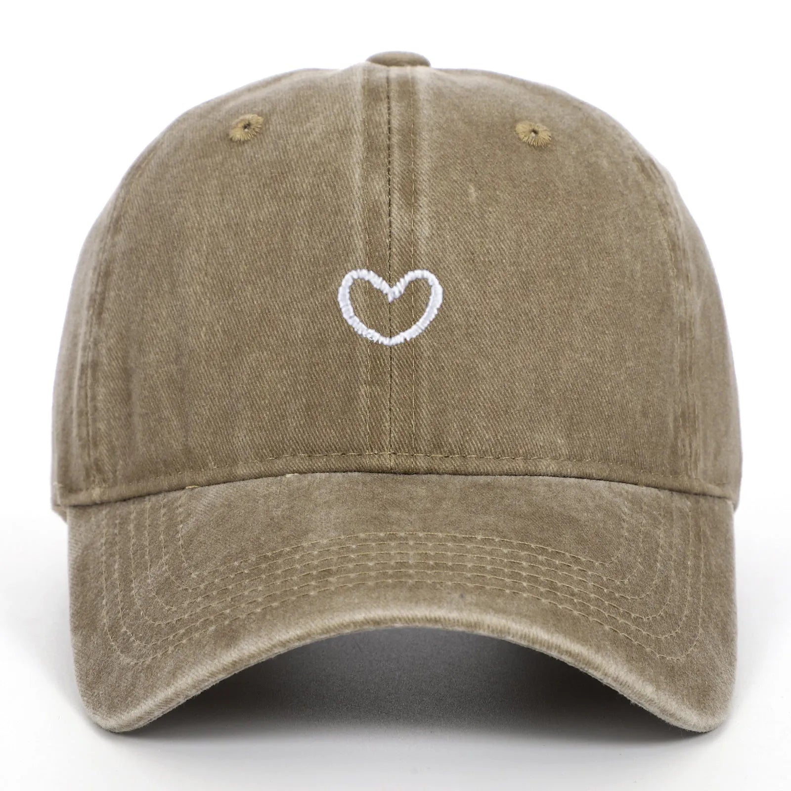 Cotton baseball cap with embroidered small love motif in adjustable size