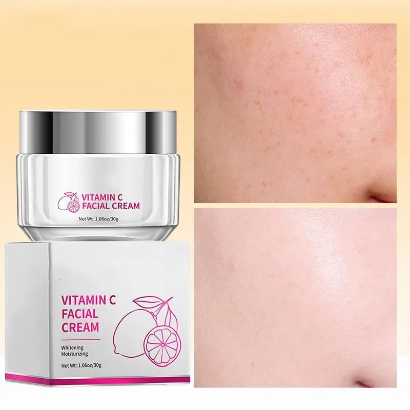 30g tub of Vitamin C face cream for all skin types on a white background.