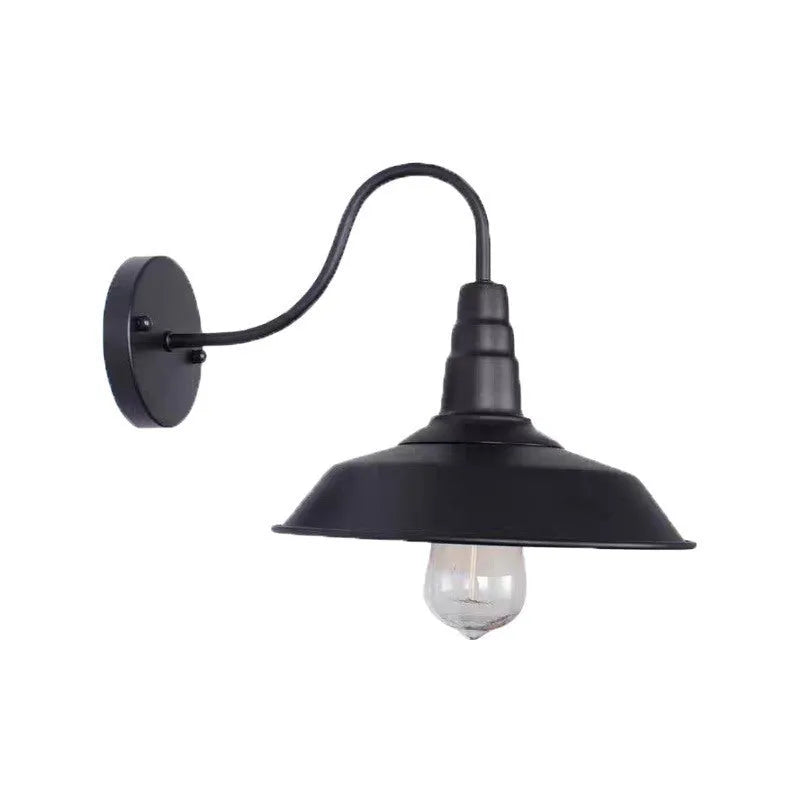 Retro style villa courtyard wall lamp in copper or silver finish with right angle or bevel mounting options.