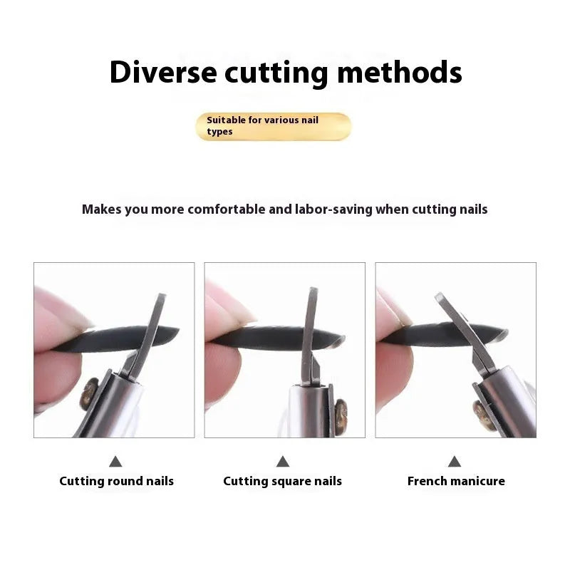 Stainless steel nail art scissors with French U-shaped design in electrophoresis black finish