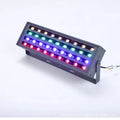 Outdoor LED Rainbow Tree Lamp with aluminium shell showing RGB colour projection.