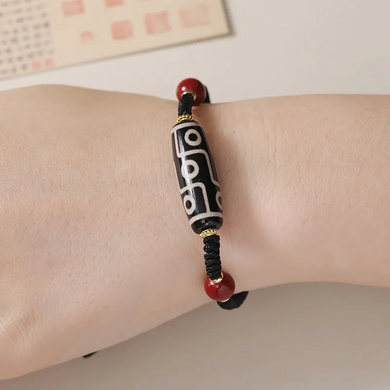 Tibetan Agate Dzi Bead Bracelet men's shrinkable adjustable couple style original design