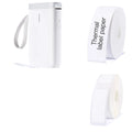 D11 Bluetooth thermal label printer in chosen colour next to smartphone showing label design app.