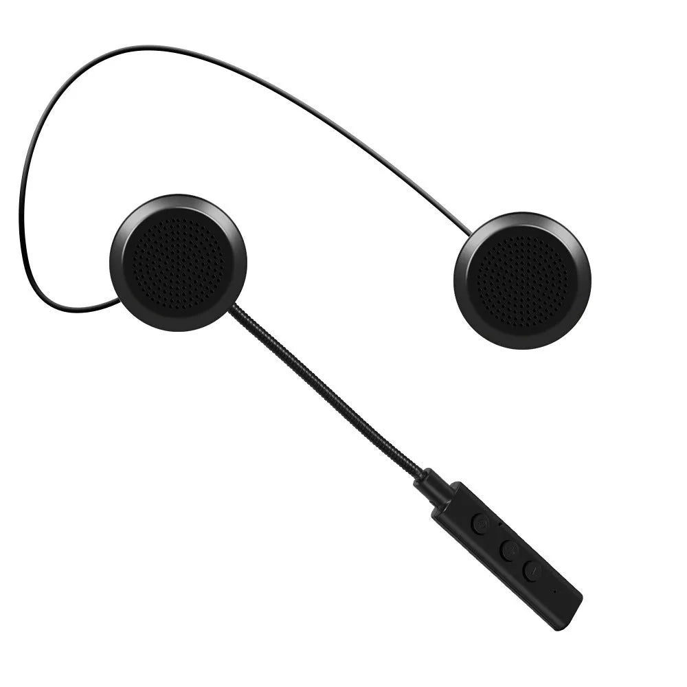 Black motorcycle helmet Bluetooth headset with large volume stereo and waterproof design