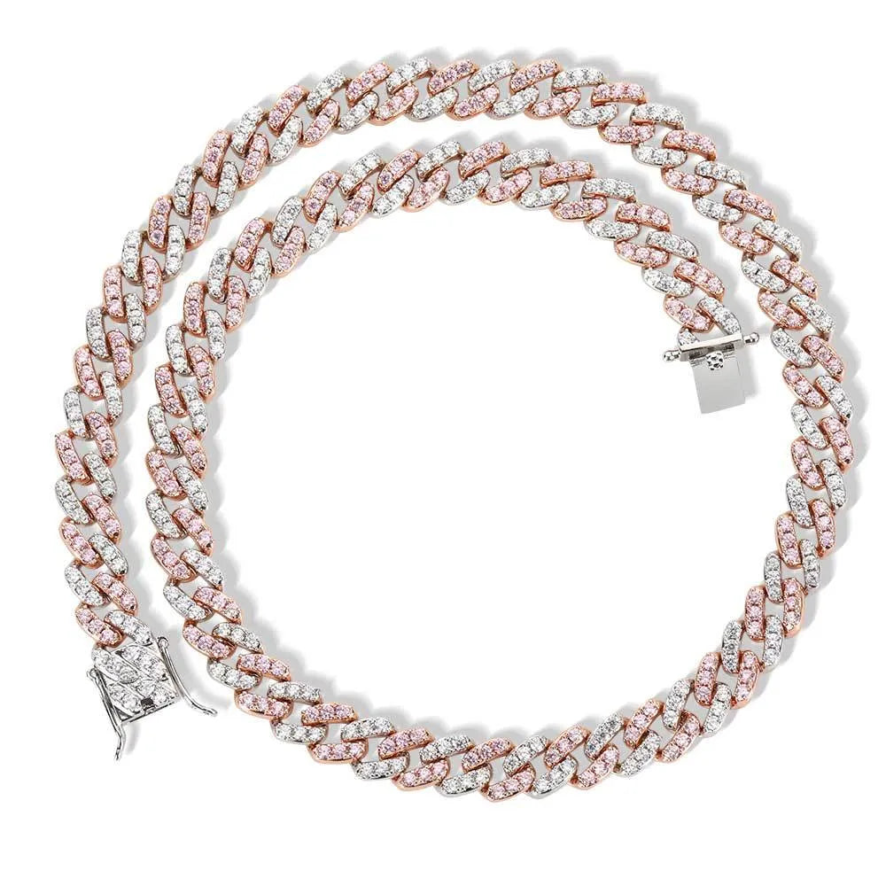Single row AAA zircon Cuban chain bracelet in copper tone, unisex design, 9mm width