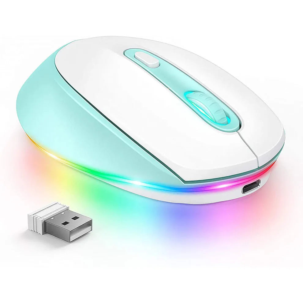 24g lightweight wireless mouse with ergonomic design in multiple colours including black, silver, and blue