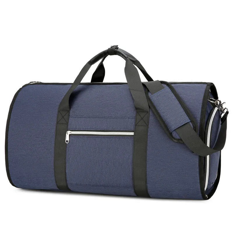 Oxford cloth sports bag with dry wet separation compartments in grey colour option
