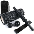 33cm black foam roller massage bar with six-piece roller design