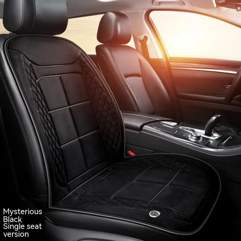 Auto heating cushion for car seats in beige, black, or coffee brown colours