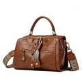 Women's one-shoulder crossbody bag in soft PU leather with sandwich pockets, horizontal square shape