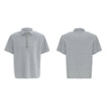 Men's black loose-fit polo shirt with heavy embroidery and sequin detailing on the front.