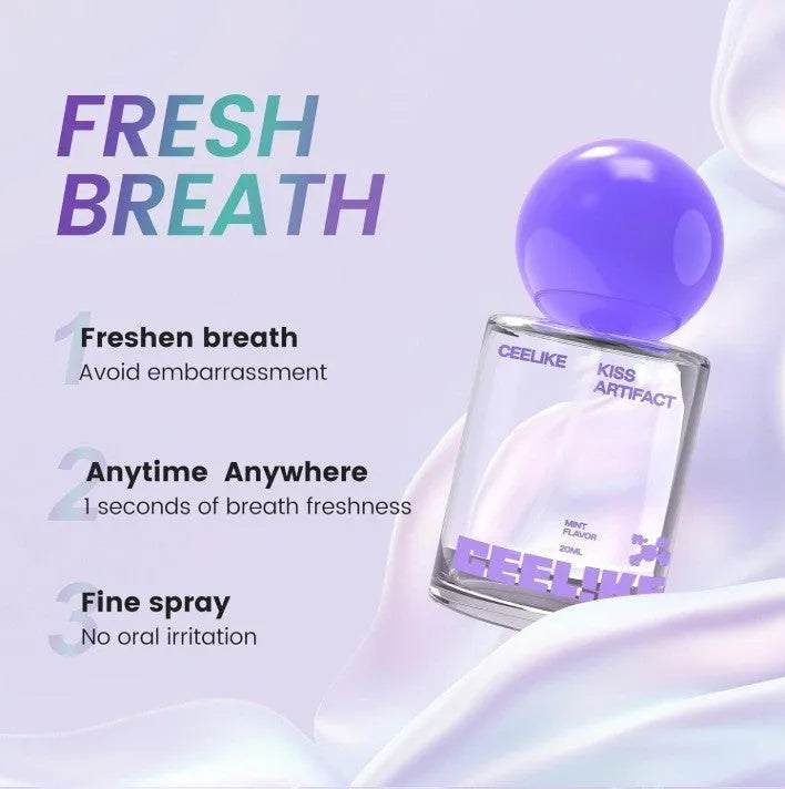 20ml bottle of probiotic oral care spray for long-lasting cleaning, shown with spray nozzle.