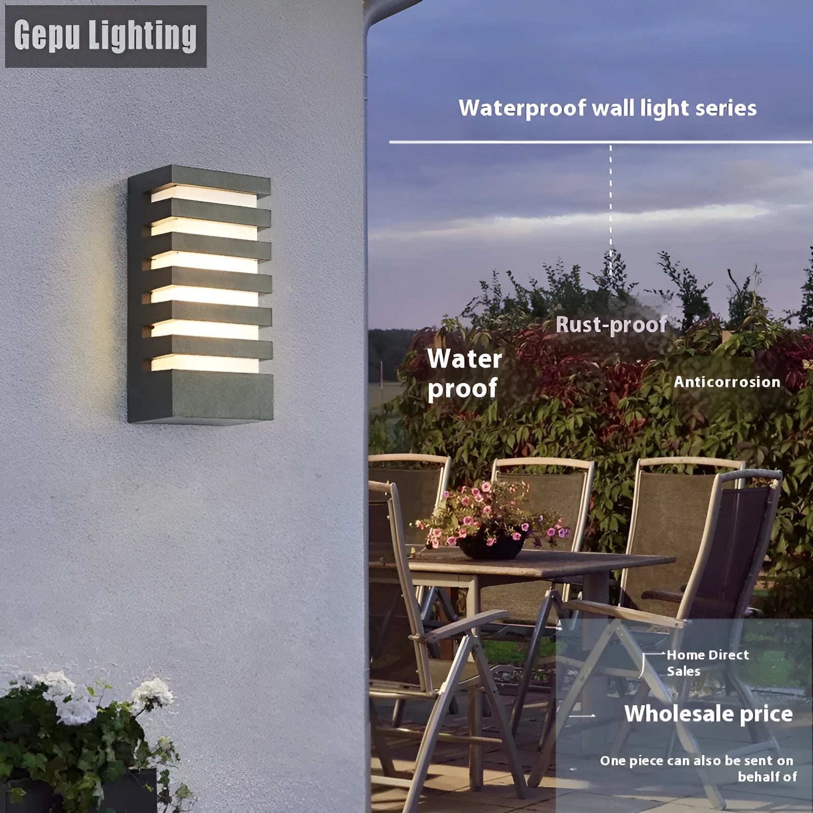 Modern outdoor wall lamp with aluminium alloy construction and layered design