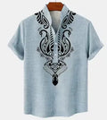 Men's casual striped linen blend shirt with personalised button details in multiple colour options